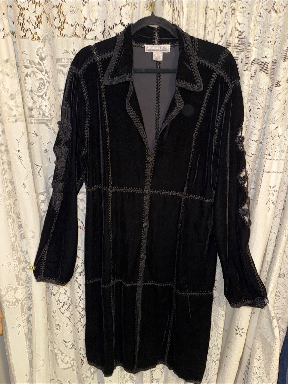 Sophie Chang studio velvet‎ duster jacket
